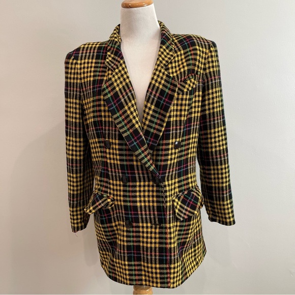 Vintage Jackets & Blazers - Vintage Oversized wool Blazer Jacket 12 made in USA academia 90s clueless preppy